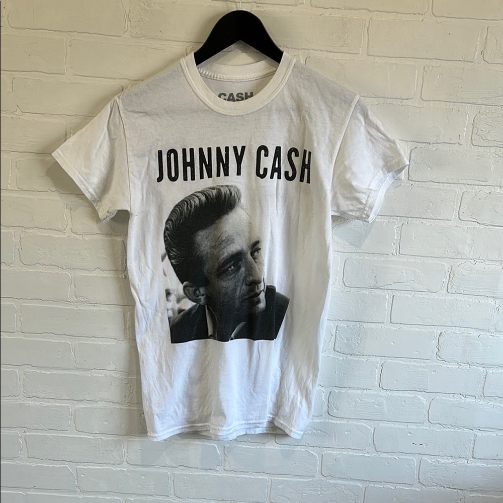 Johnny Cash White and Black Short Sleeve Tees